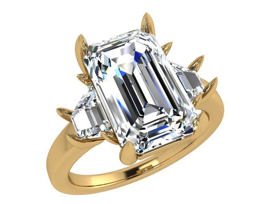 Chain style diamond ring 3700 3D print model 3D print model_1