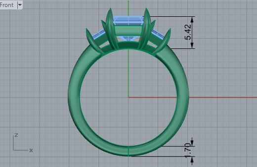 Chain style diamond ring 3700 3D print model 3D print model_5