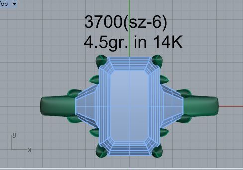 Chain style diamond ring 3700 3D print model 3D print model_4