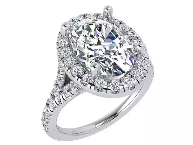 Oval big diamond ring 3702 3D print model