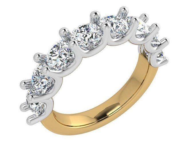 Dressy chain style diamond ring 3703 3D print model 3D print model