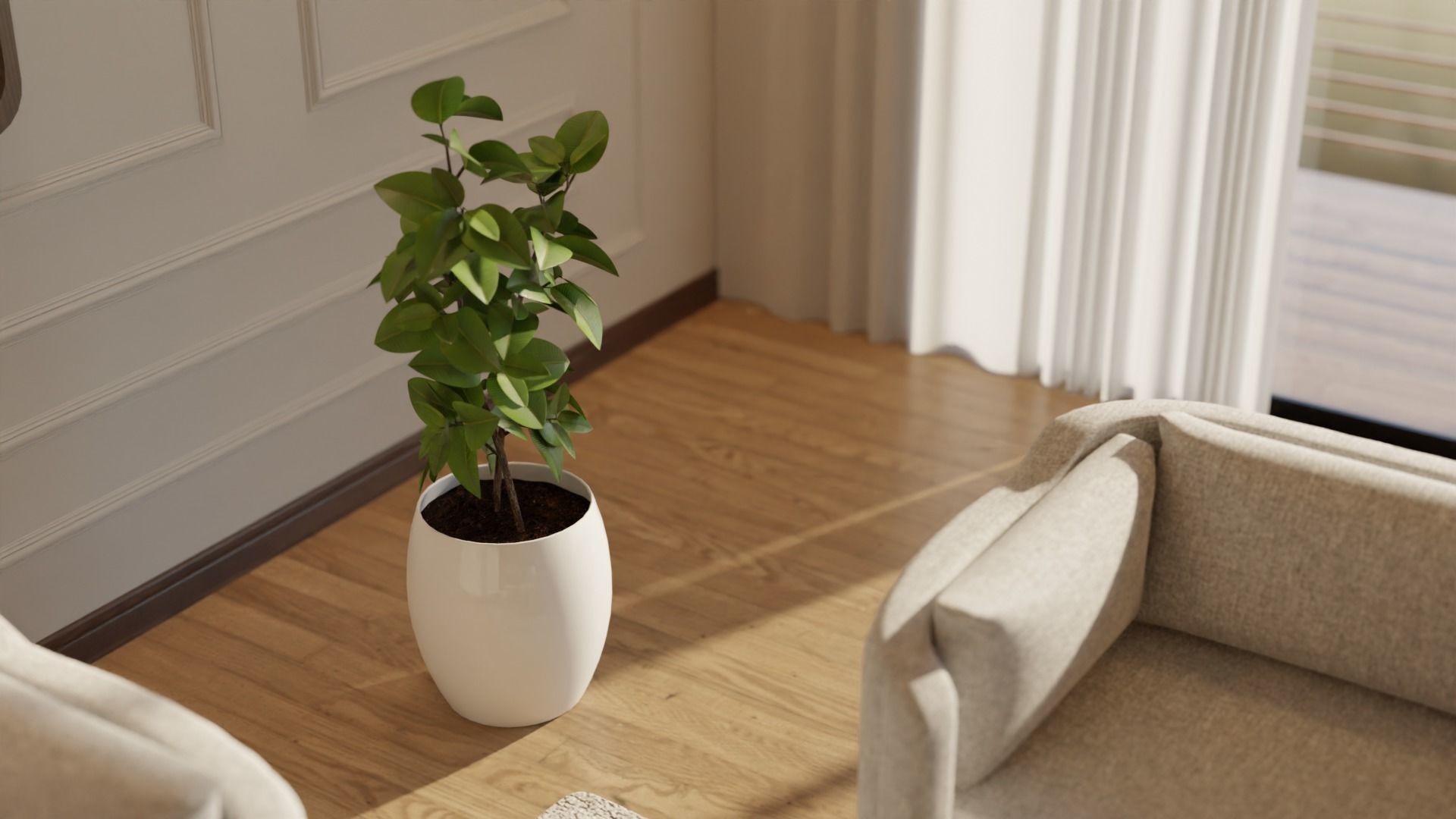 Living Room - 02 Low-poly 3D model_4