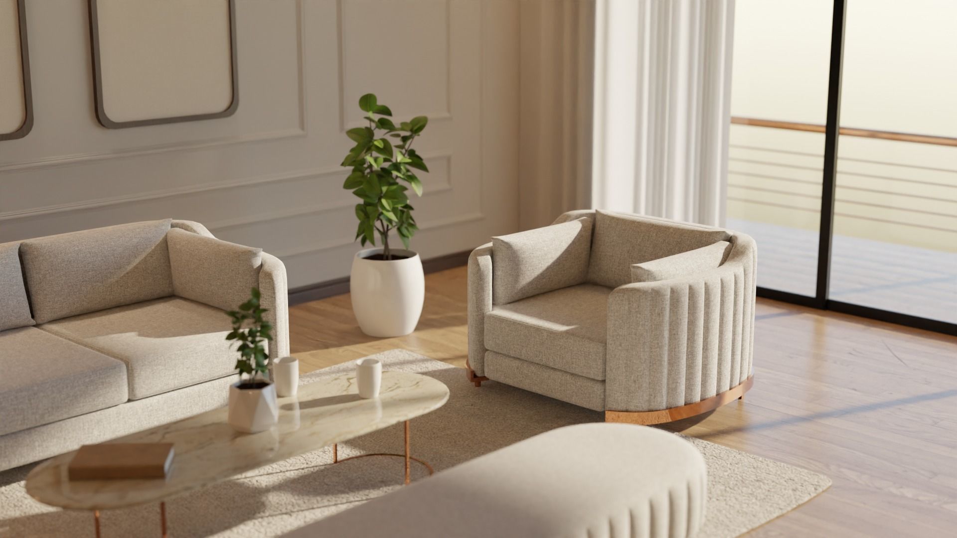 Living Room - 02 Low-poly 3D model_2