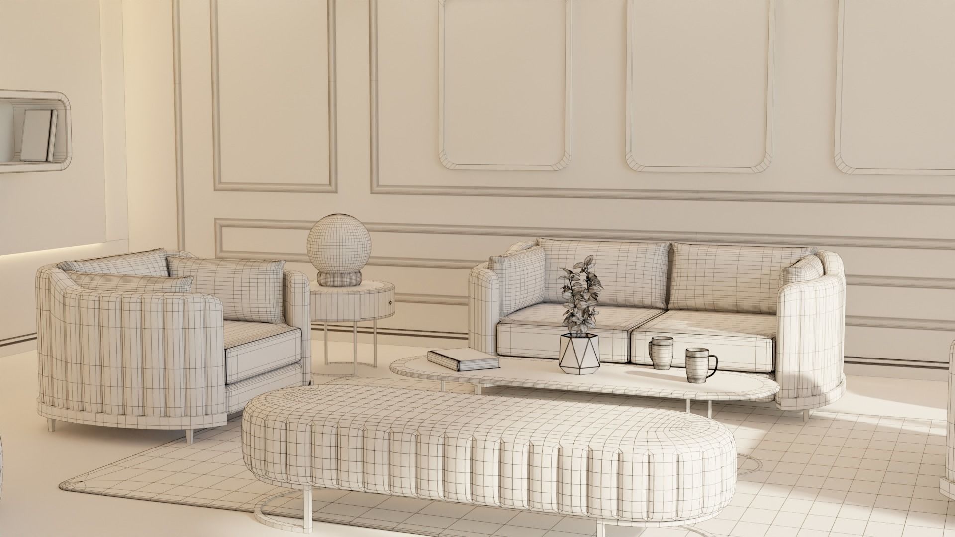 Living Room - 02 Low-poly 3D model_15
