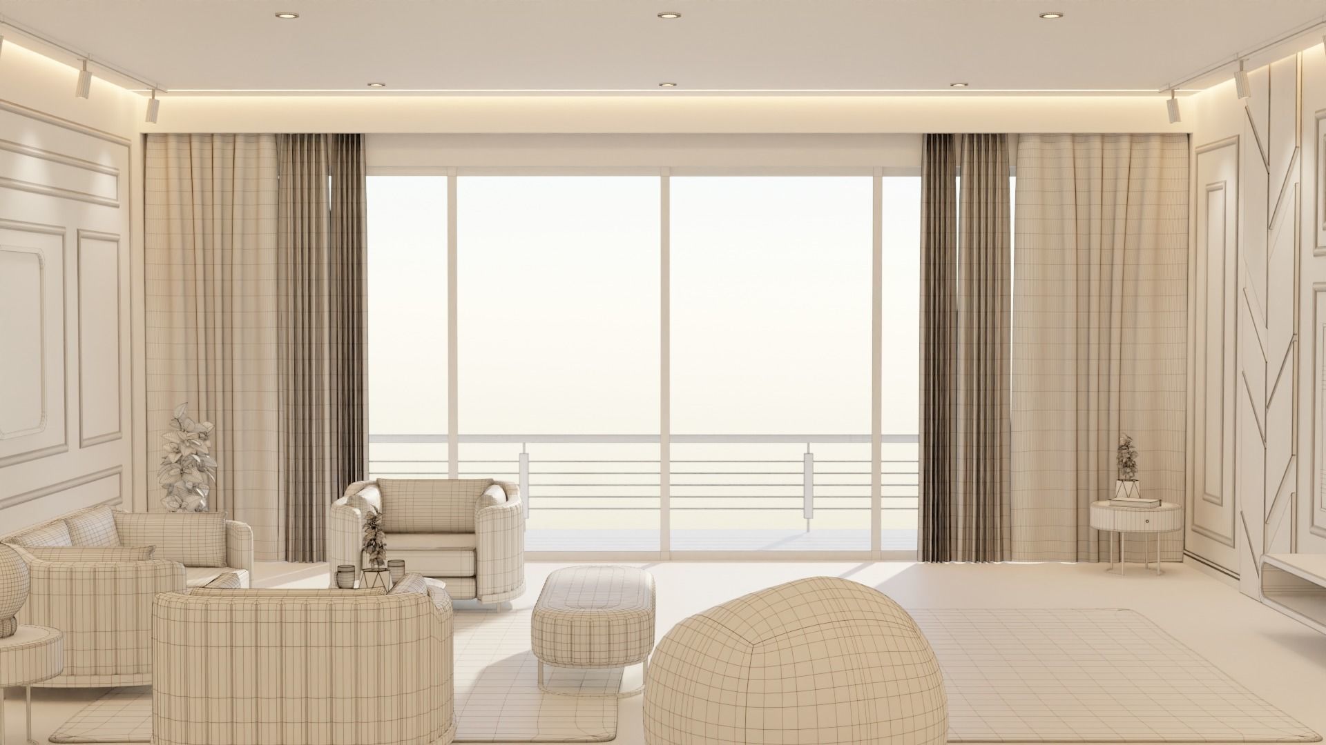 Living Room - 02 Low-poly 3D model_25