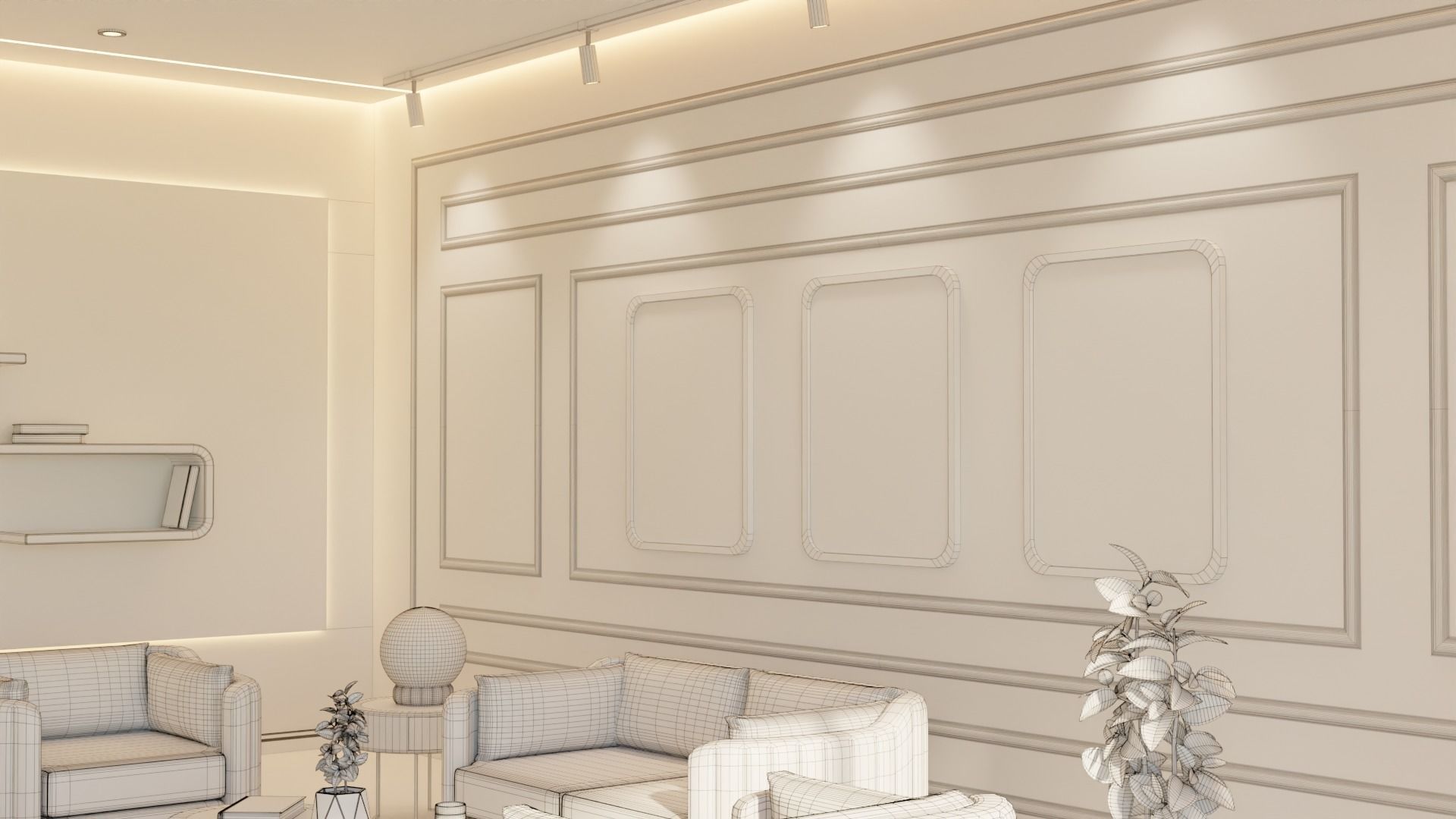 Living Room - 02 Low-poly 3D model_13