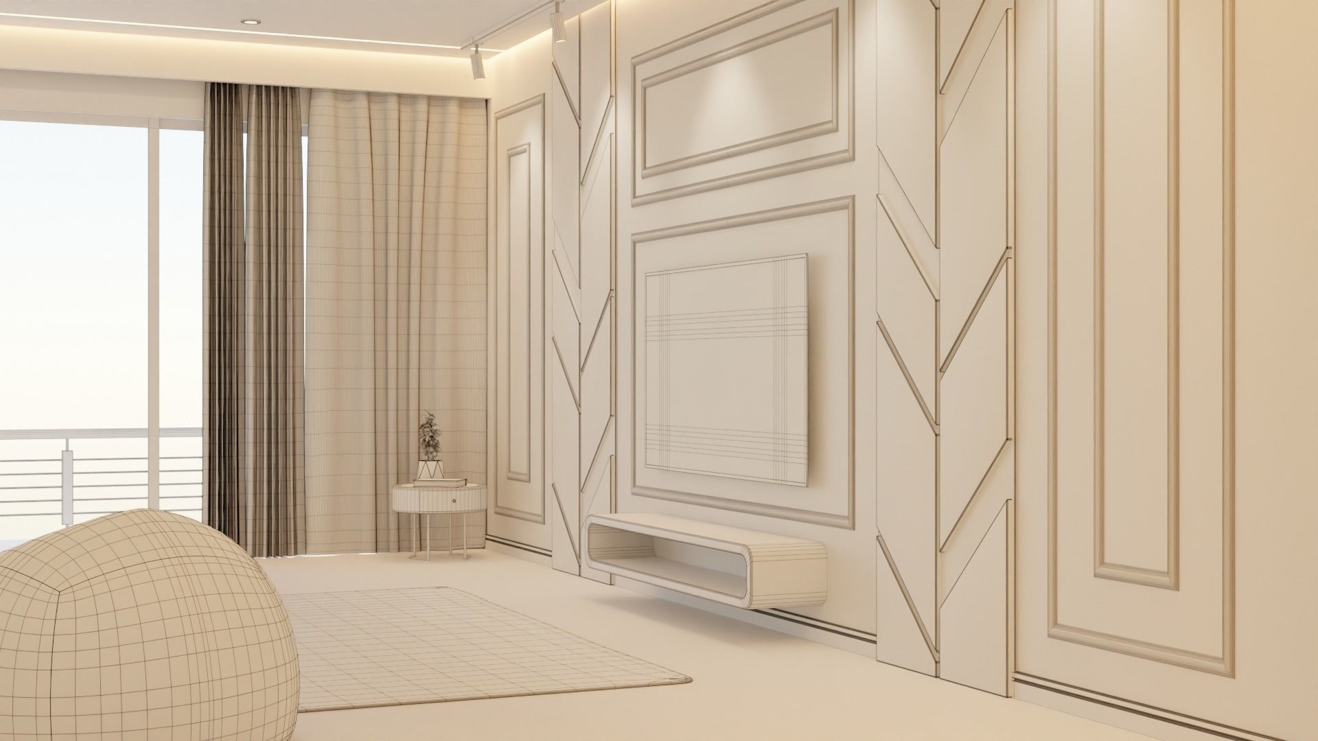 Living Room - 02 Low-poly 3D model_31