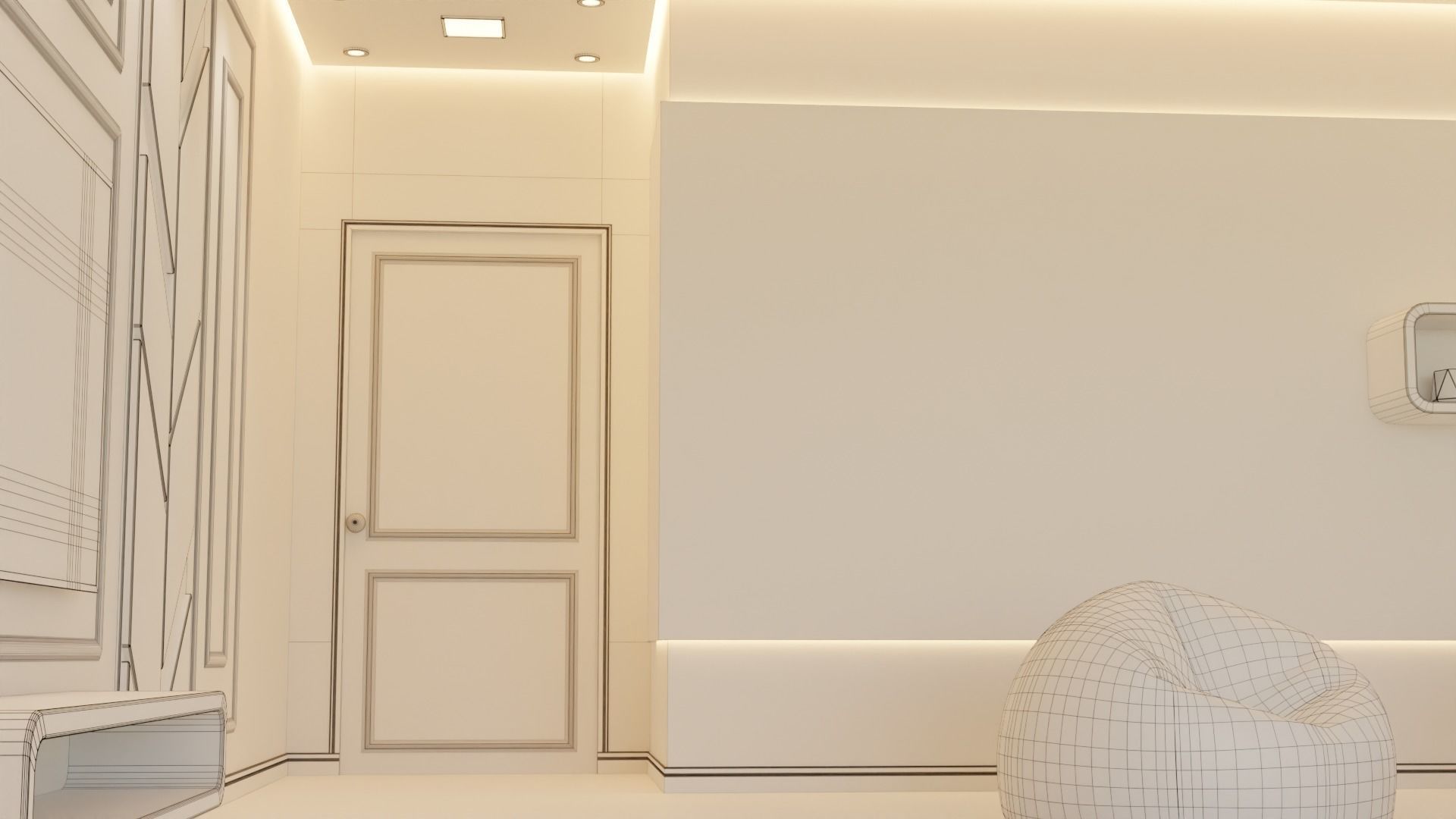 Living Room - 02 Low-poly 3D model_39