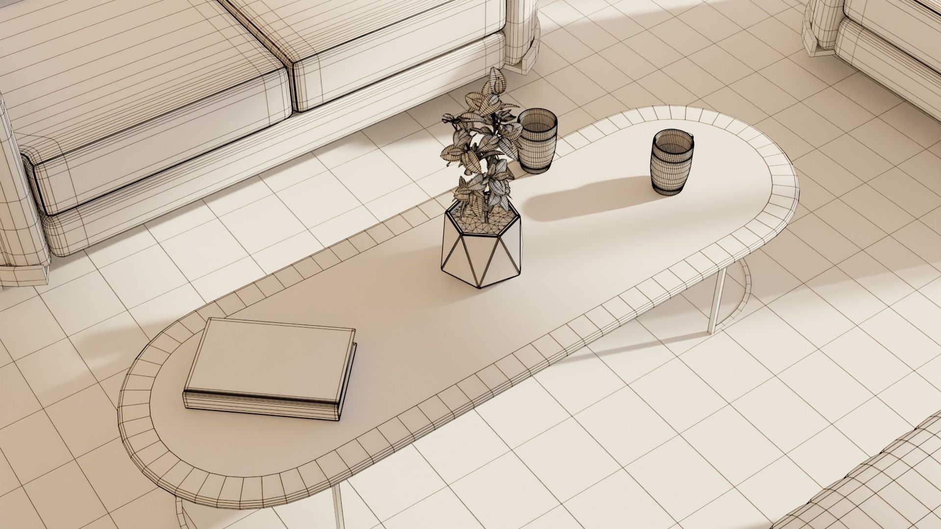 Living Room - 02 Low-poly 3D model_23