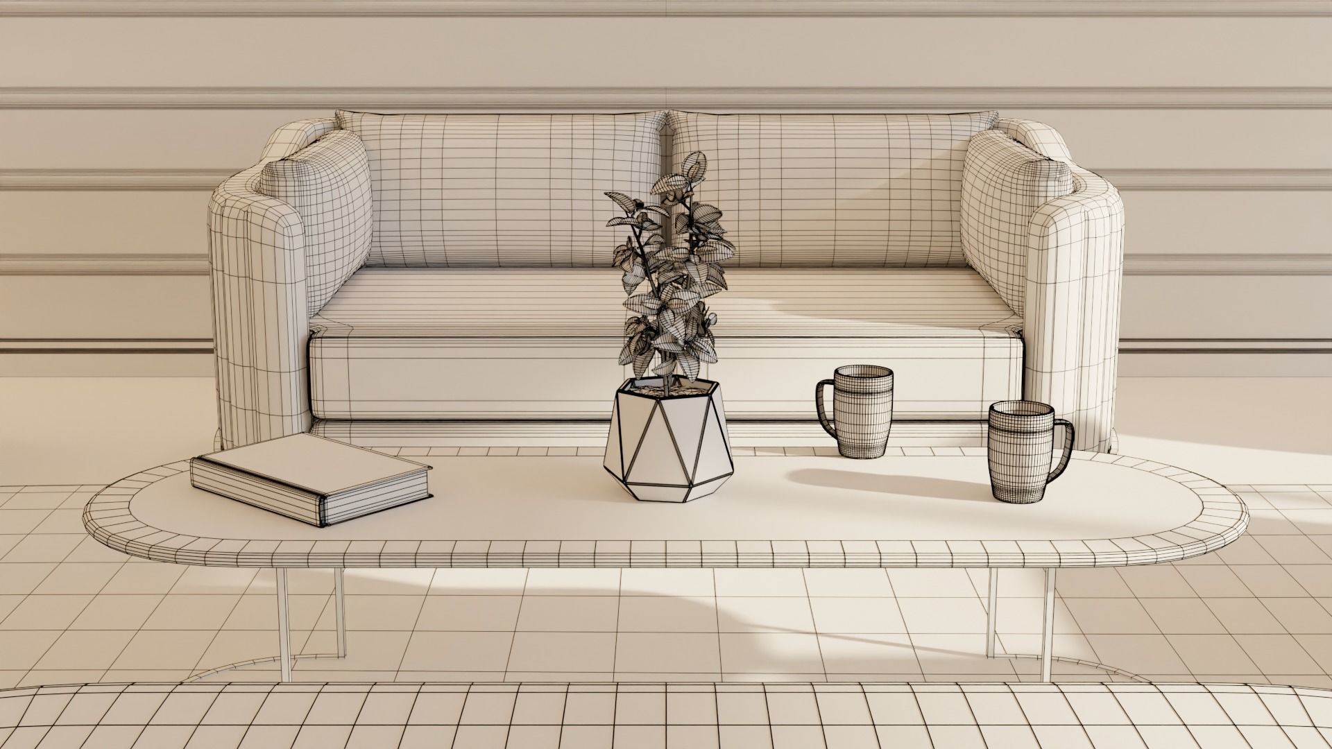Living Room - 02 Low-poly 3D model_21