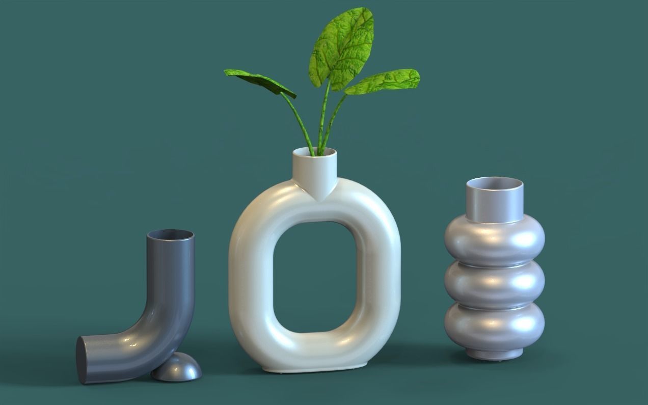  Geometric vases 3D model_1