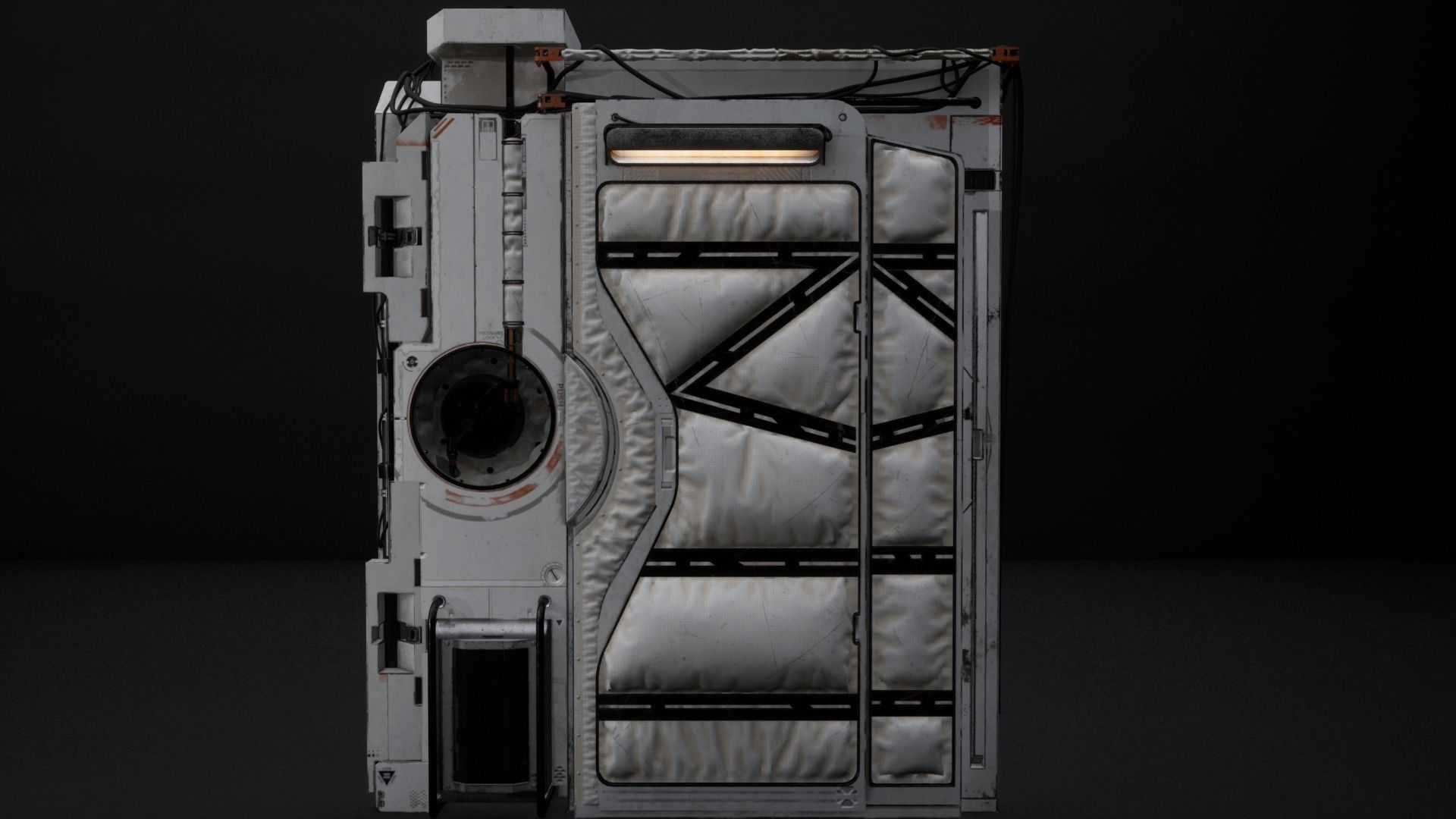 Scifi Door Animated 3D model_4
