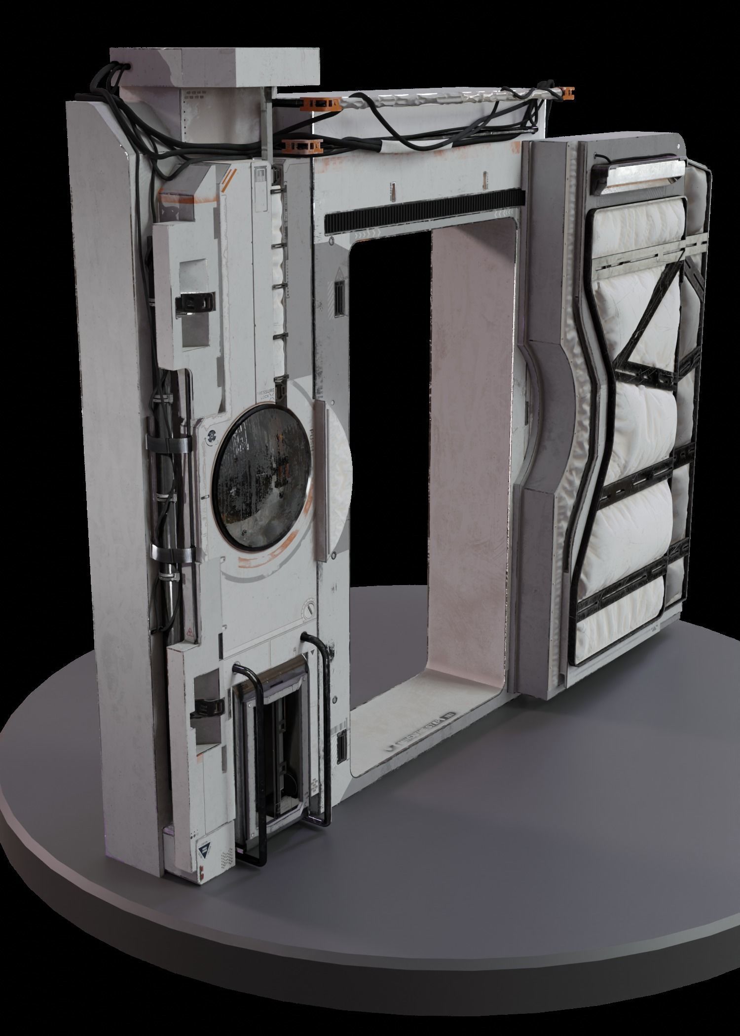 Scifi Door Animated 3D model_3