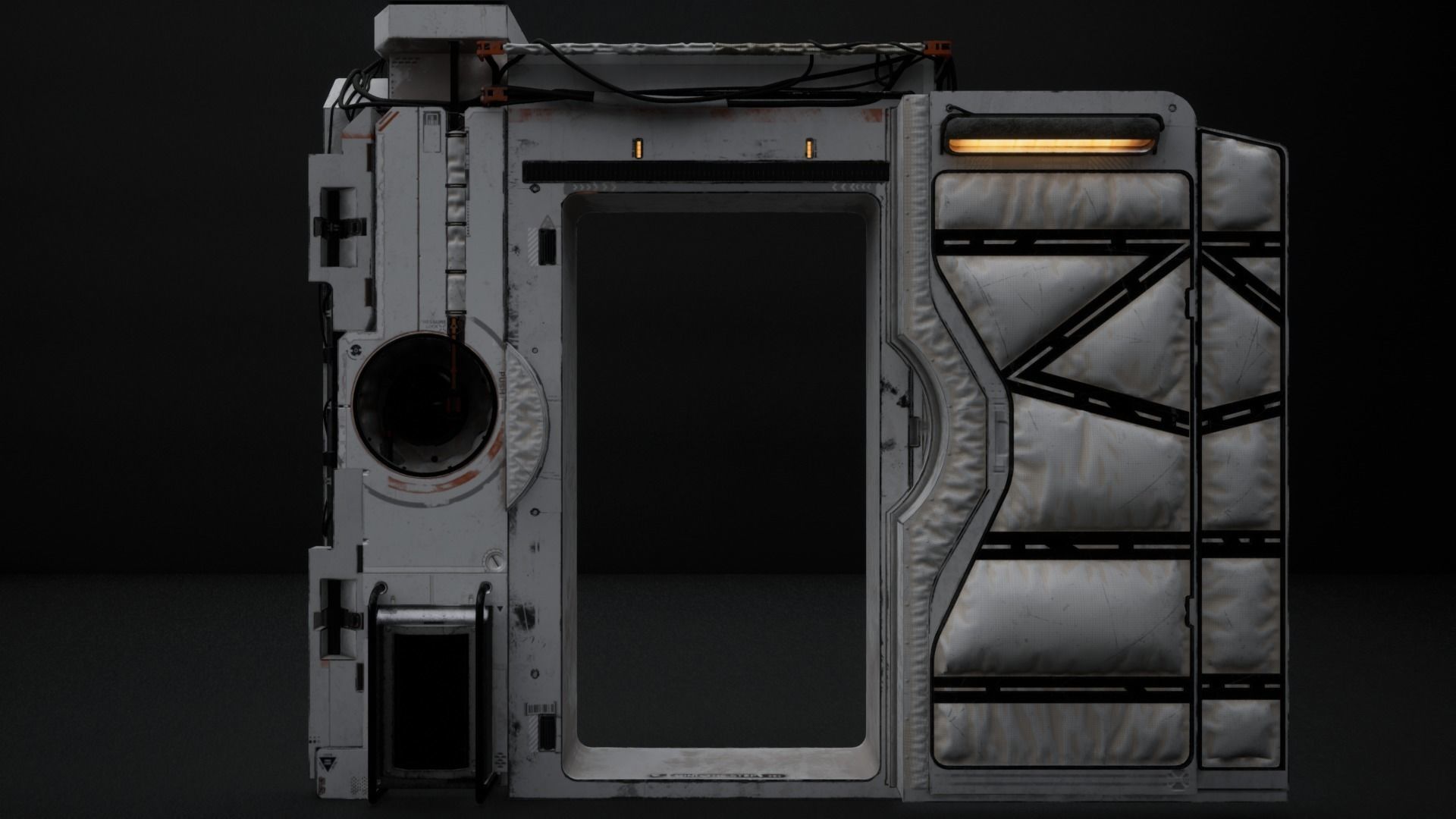 Scifi Door Animated 3D model_6