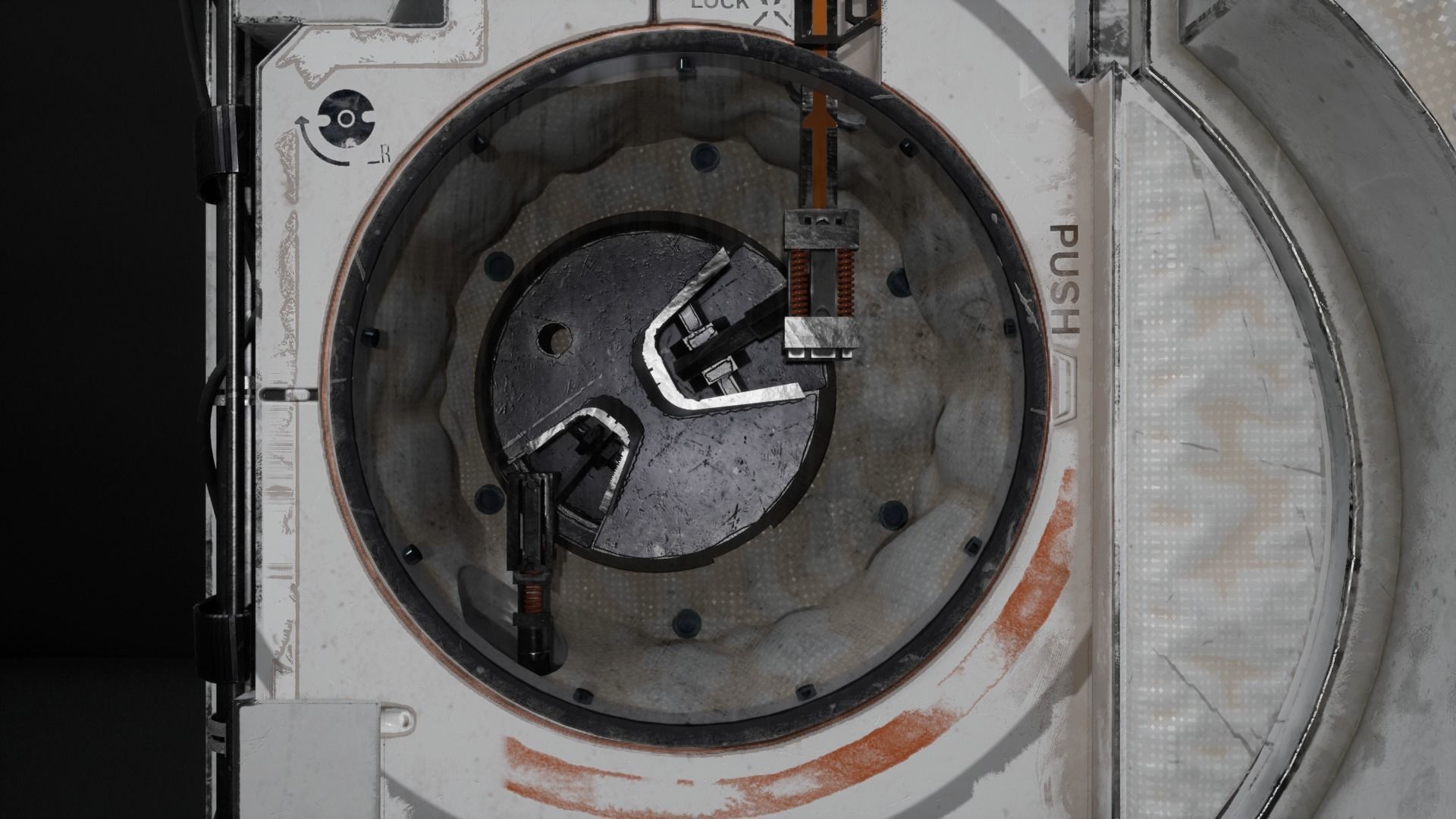 Scifi Door Animated 3D model_7