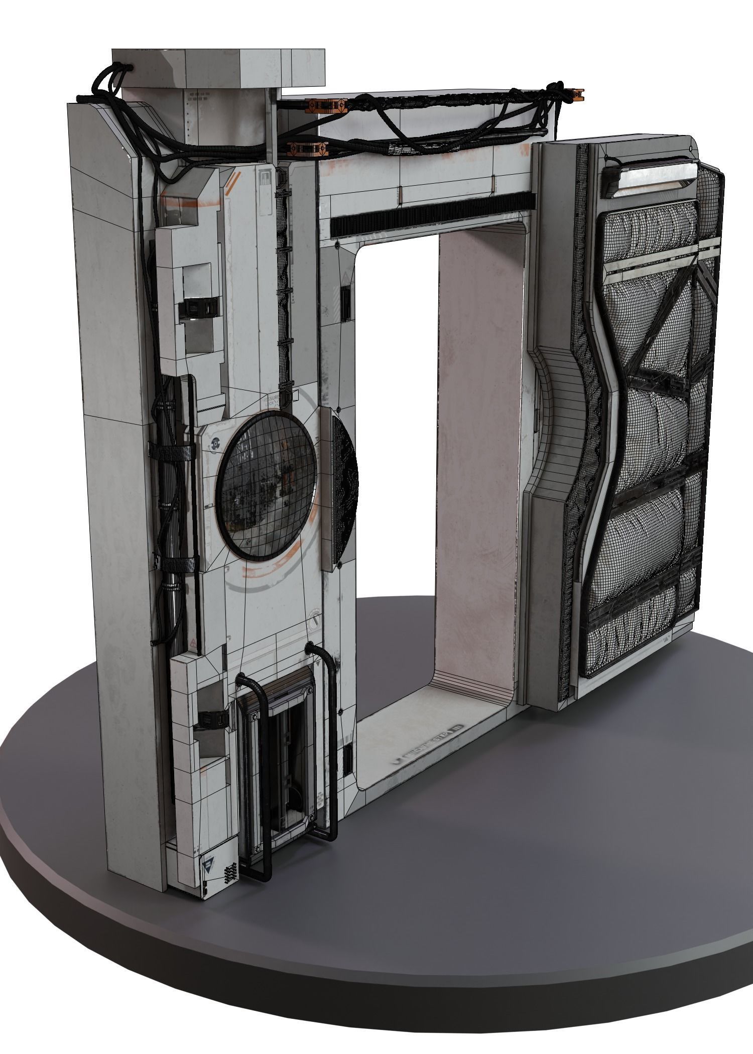 Scifi Door Animated 3D model_2