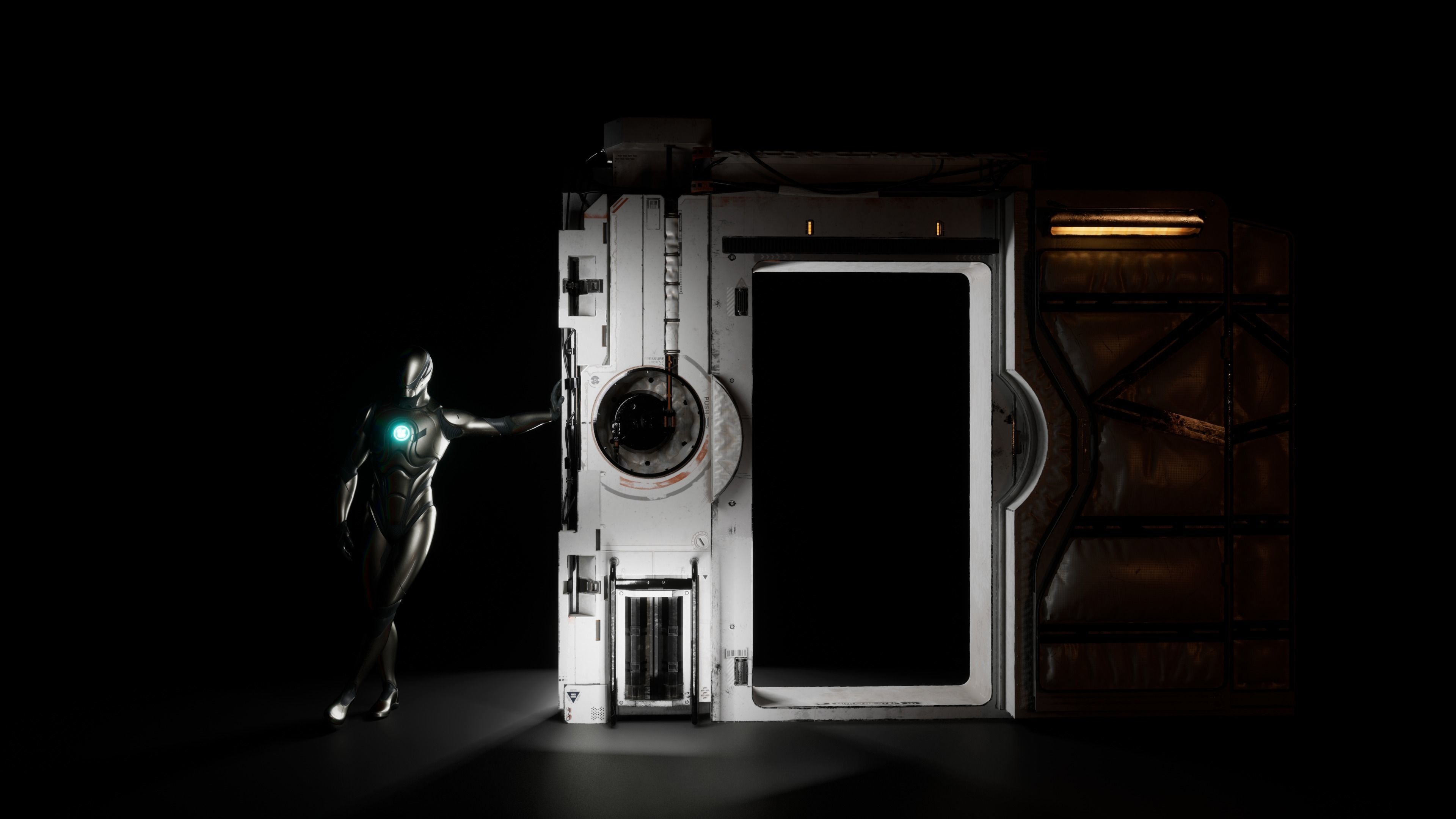 Scifi Door Animated 3D model_5