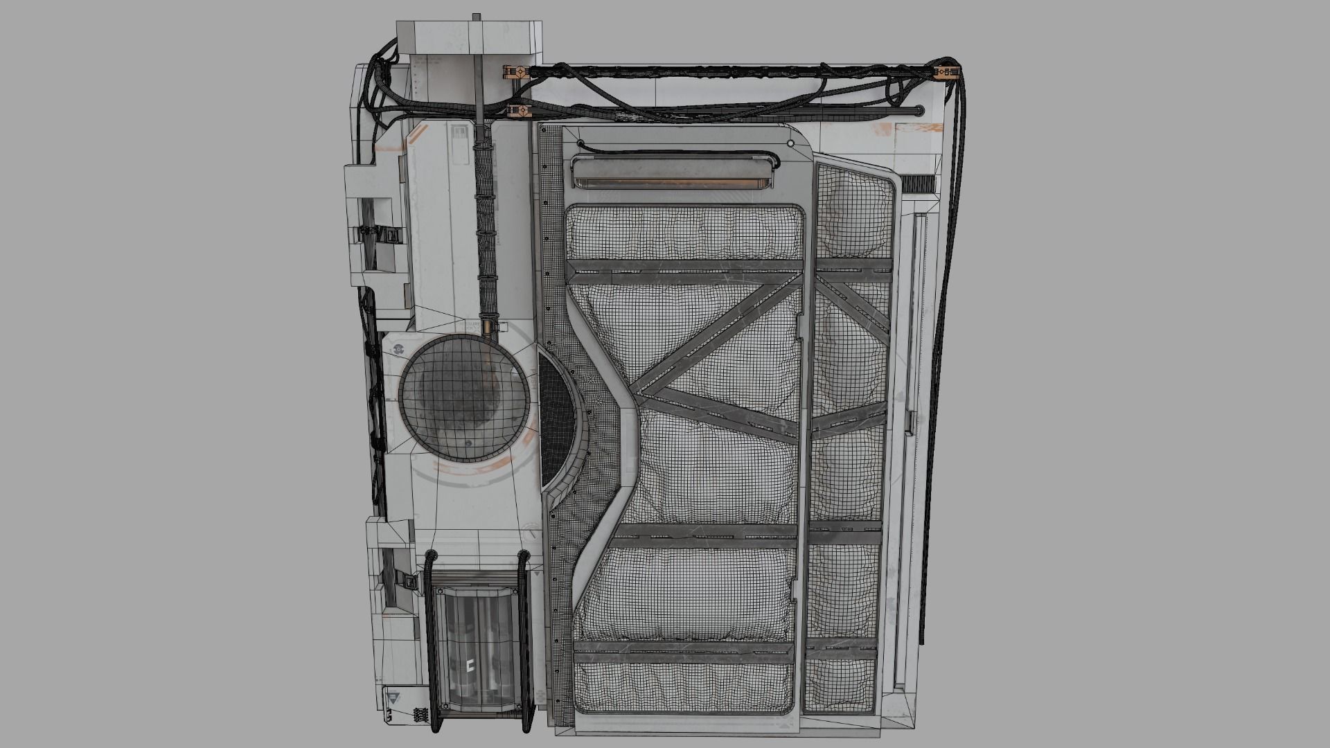 Scifi Door Animated 3D model_11
