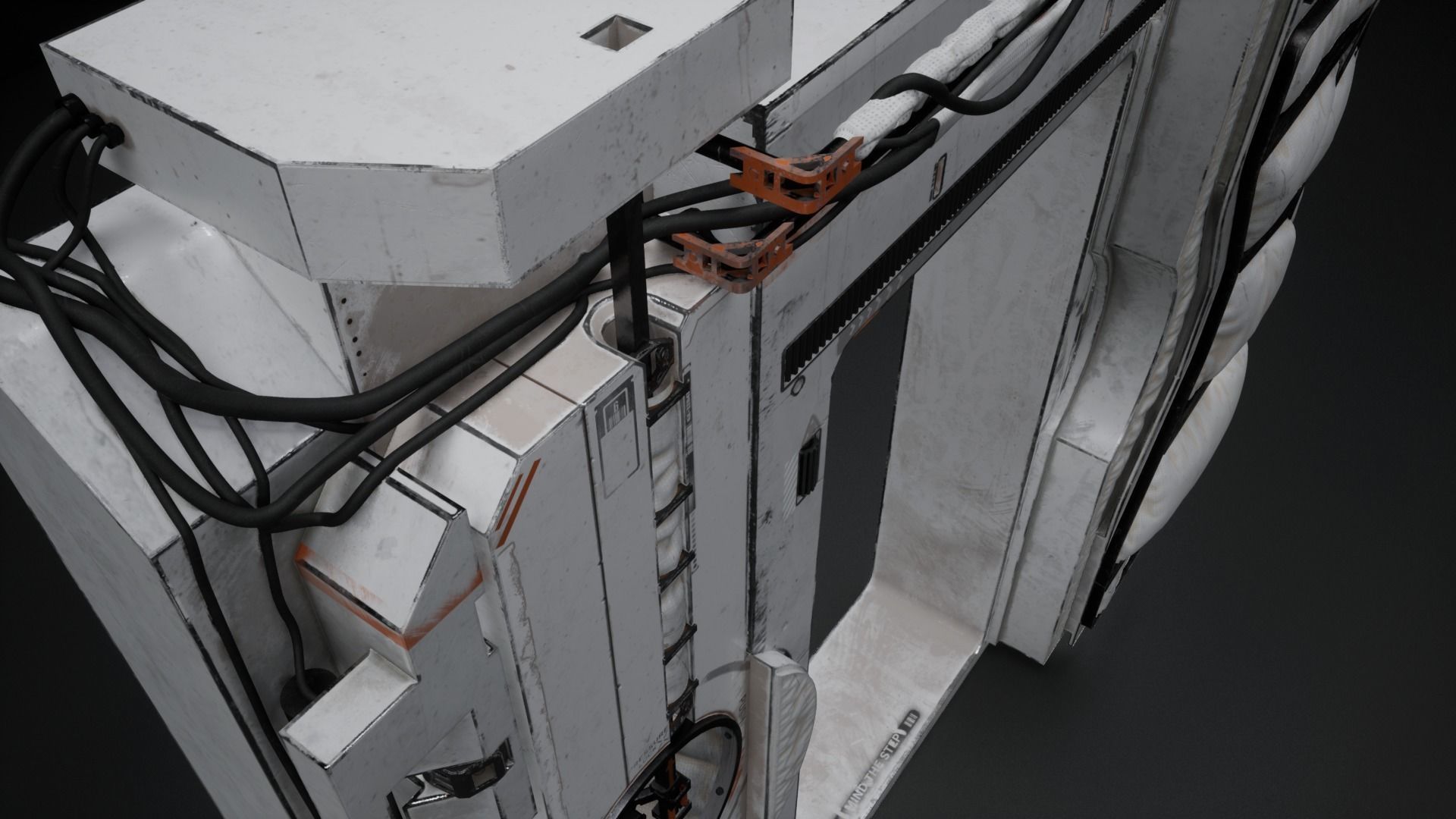Scifi Door Animated 3D model_8