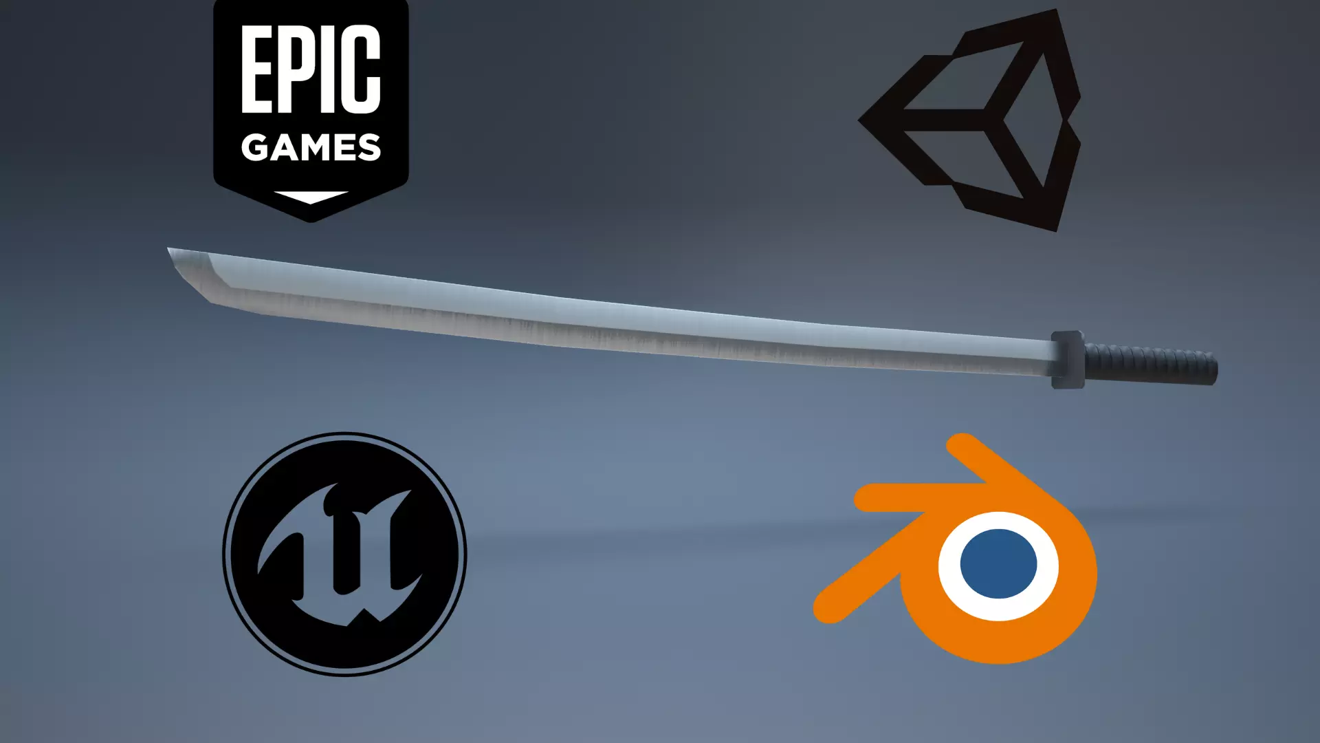 Deadpool katana Low-poly 3D model_0