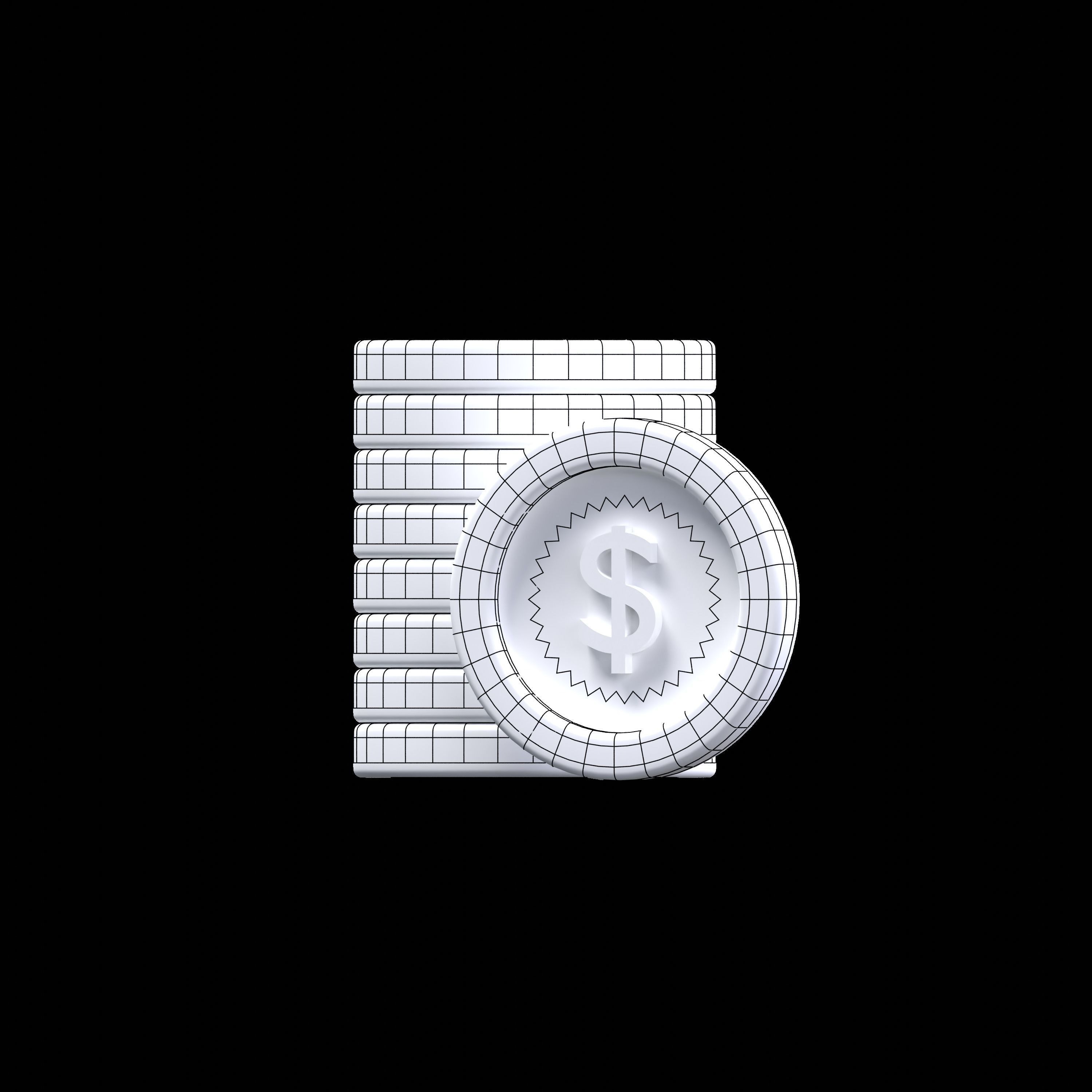 coins model 3D model_4