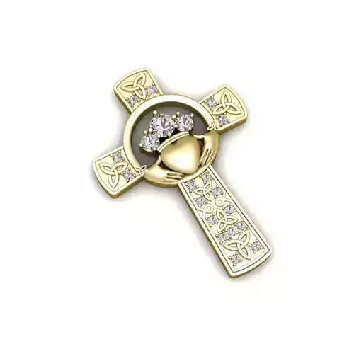 Cross pendent heart in hand