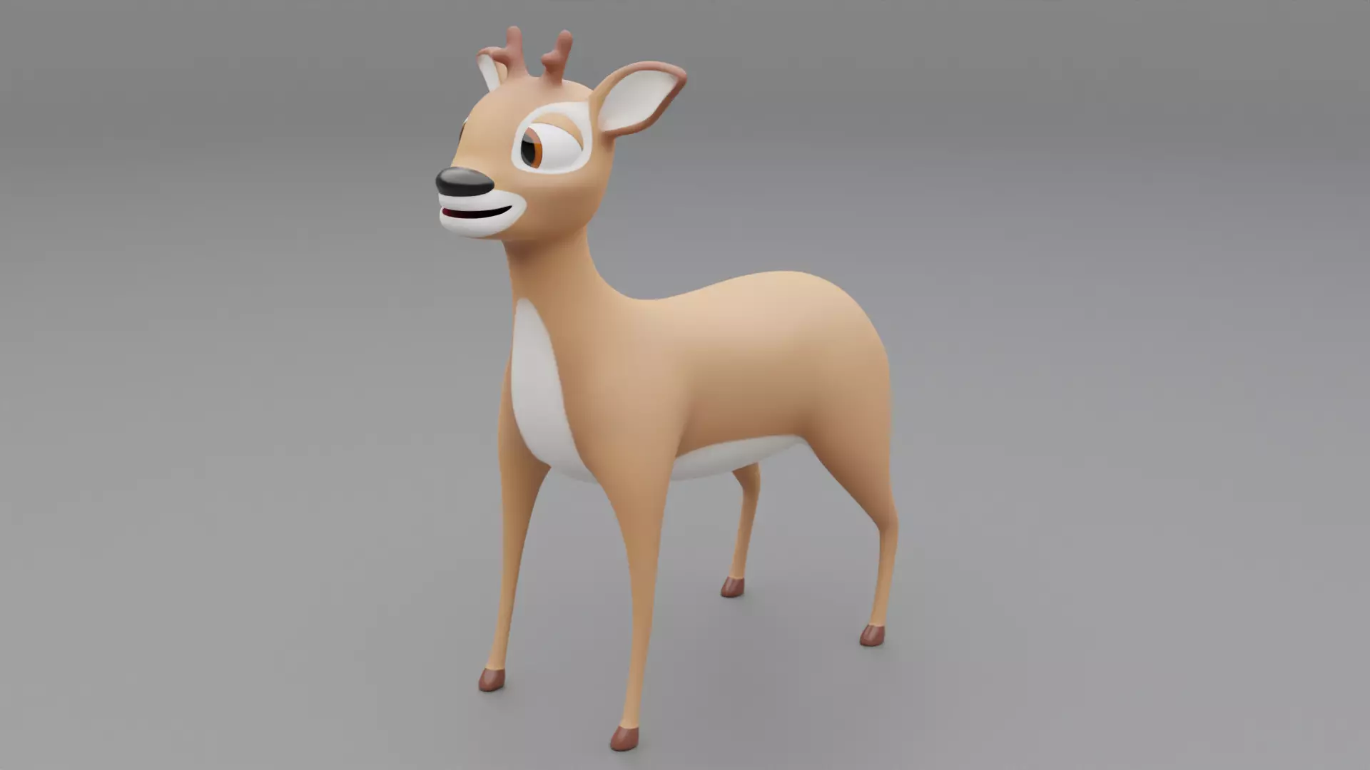 3D Deer Cartoon Character 3D model_0