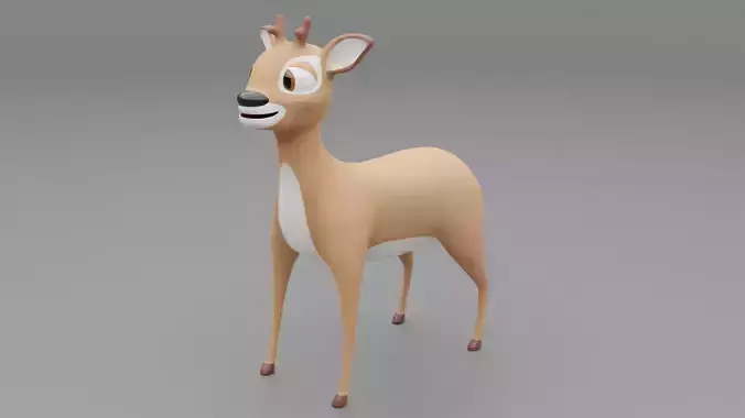 3D Deer Cartoon Character