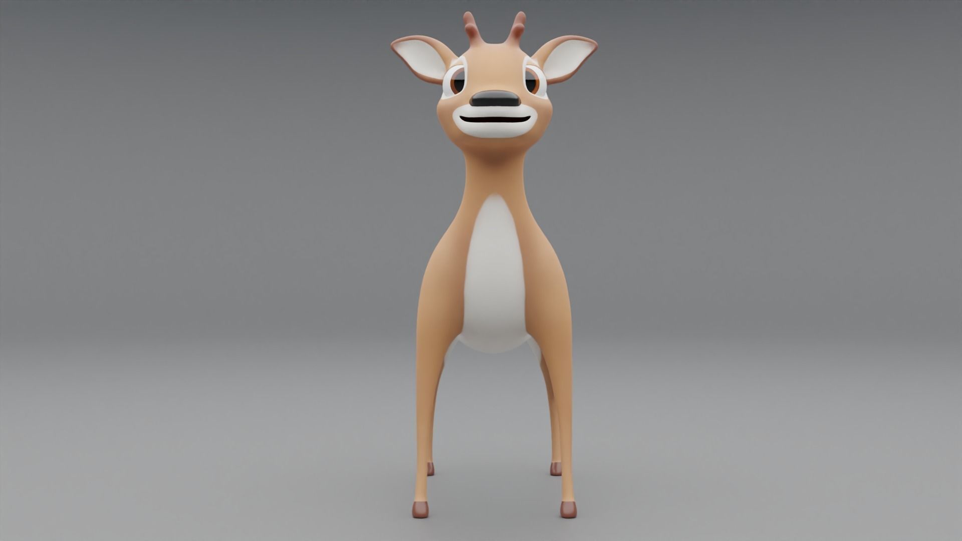 3D Deer Cartoon Character 3D model_3