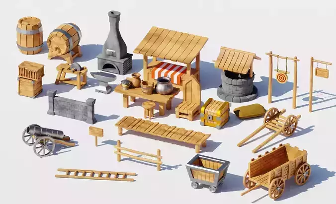 Game asset Low-poly 3D model
