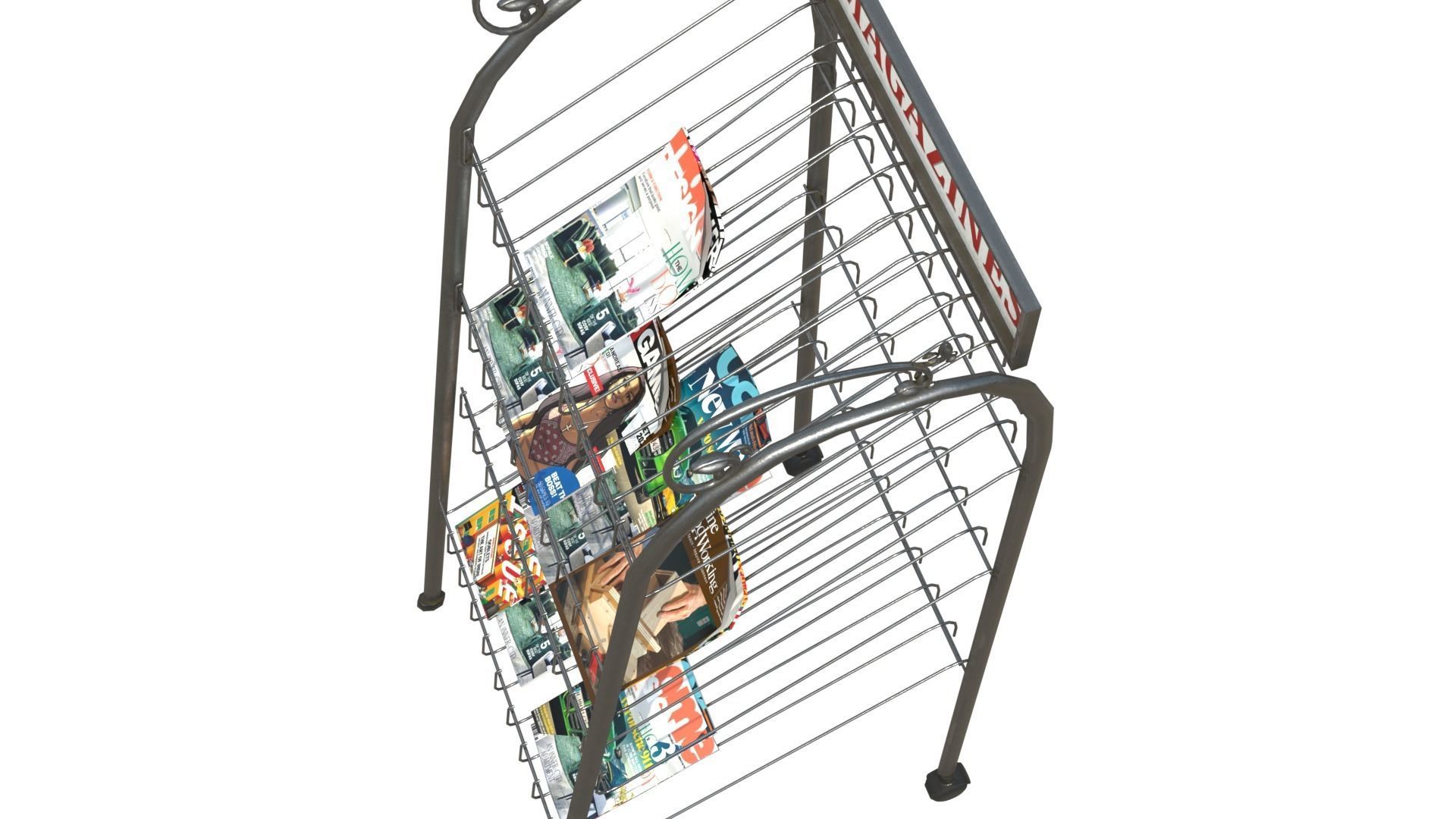 Magazine Display Rack with 4k pbr textures Low-poly 3D model_6
