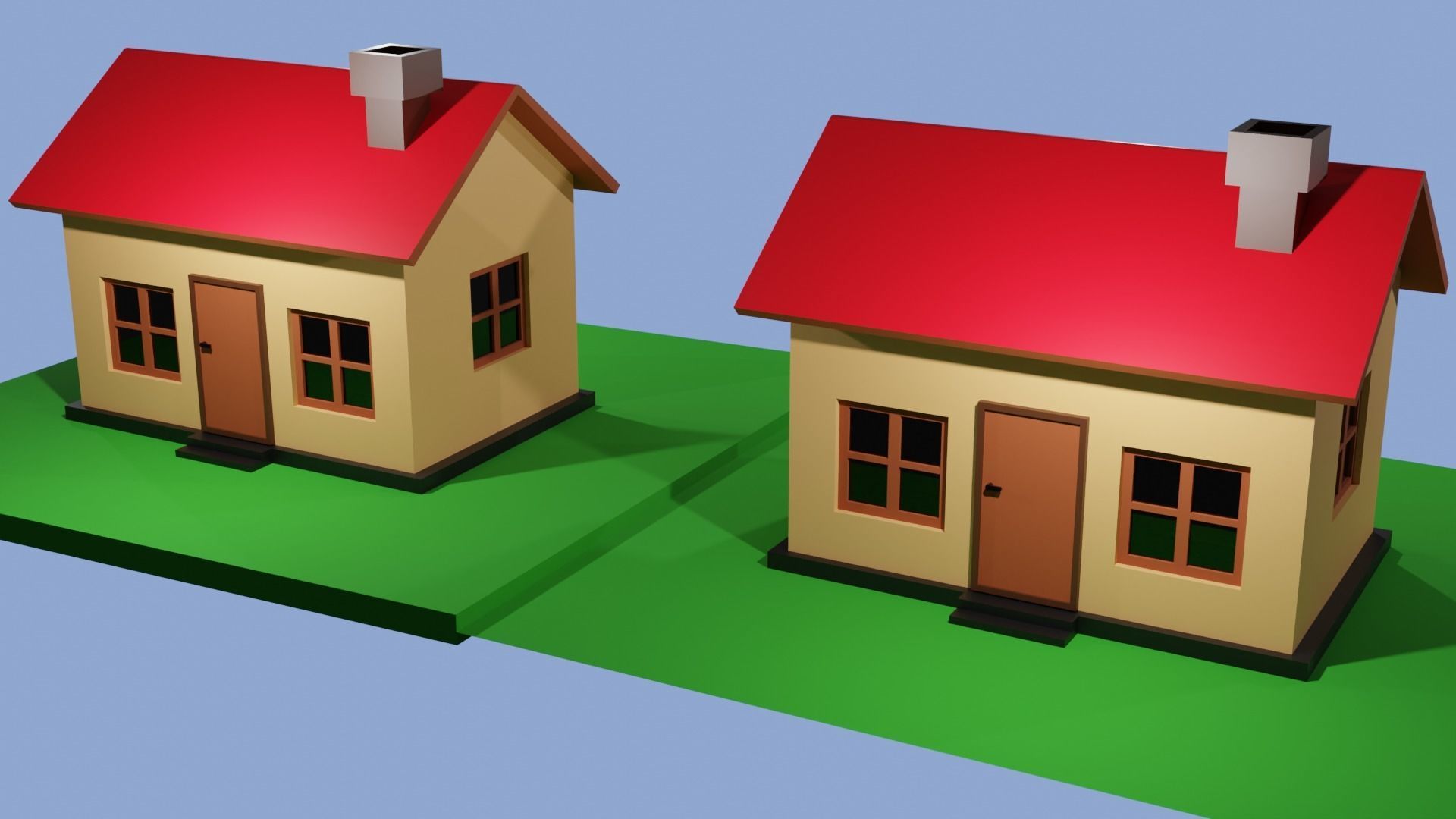 Simple House Low Poly Low-poly 3D model_2