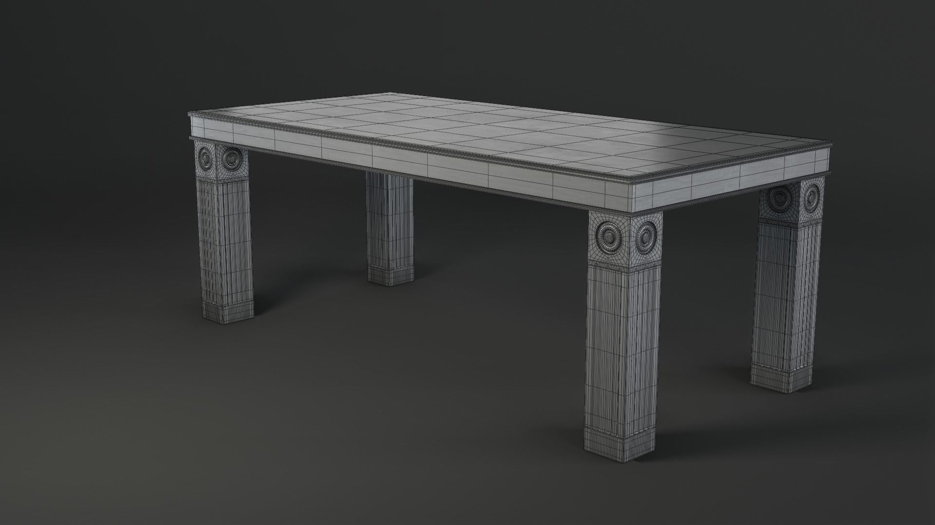 Dining Table Set 3D model_11