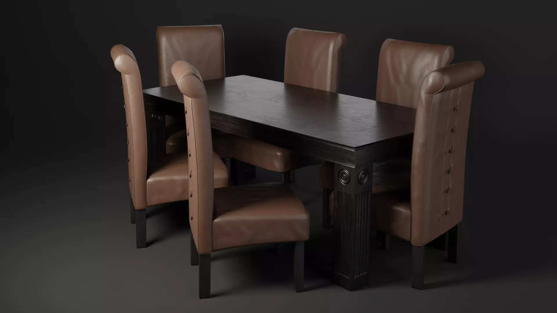 Dining Table Set 3D model_0