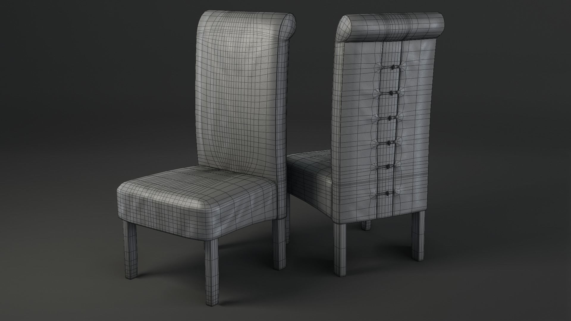 Dining Table Set 3D model_10