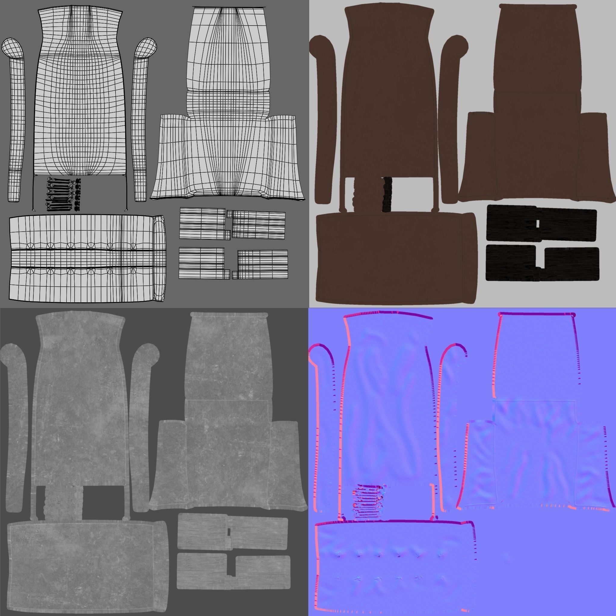 Dining Table Set 3D model_12