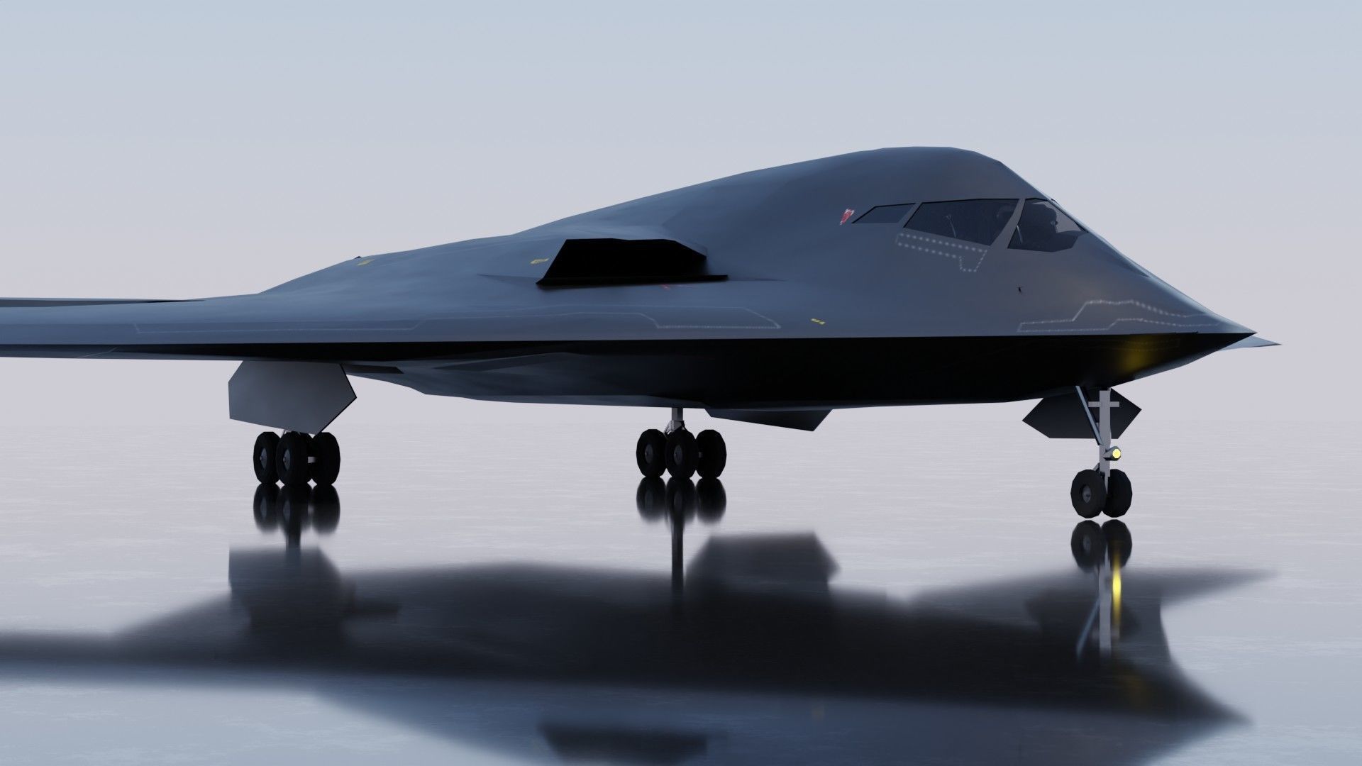 Xian H-20 stealth bomber Low-poly 3D model_11