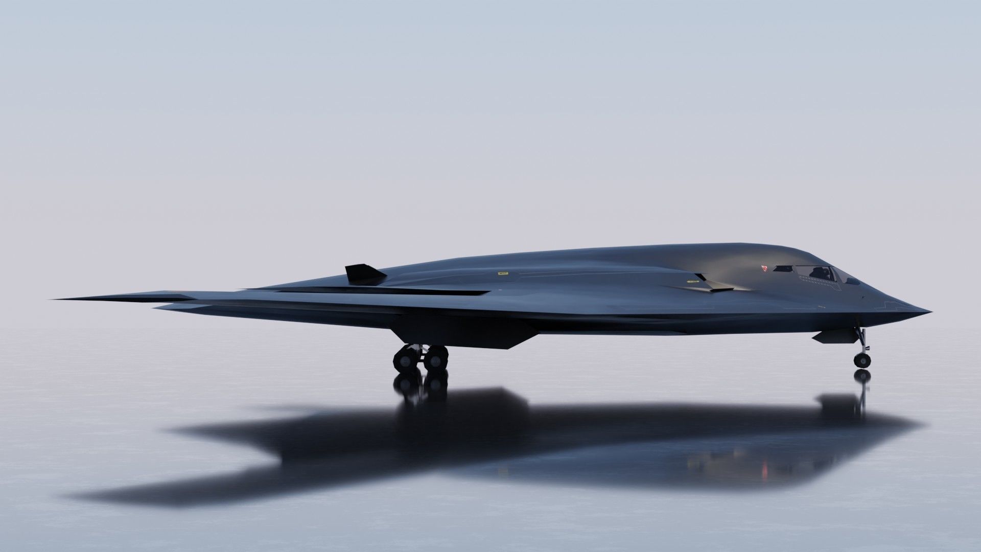 Xian H-20 stealth bomber Low-poly 3D model_8