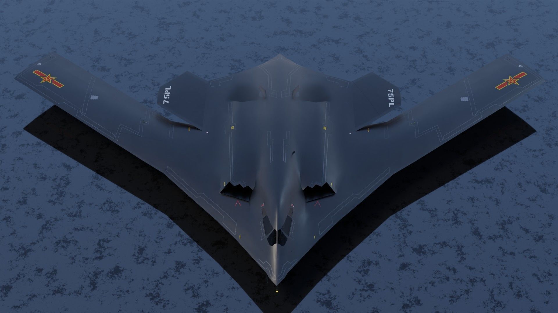 Xian H-20 stealth bomber Low-poly 3D model_6