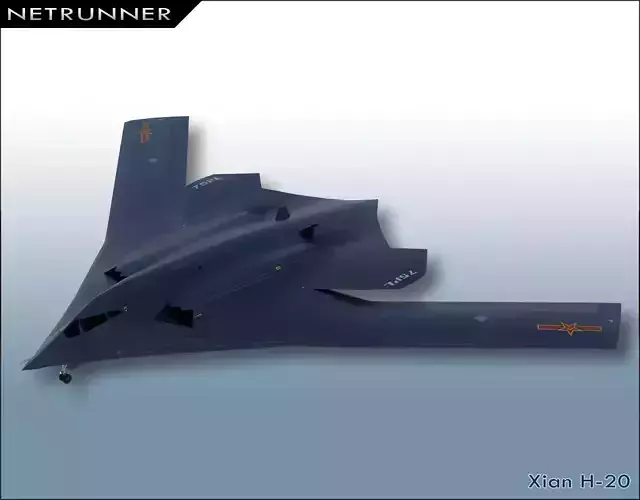 Xian H-20 stealth bomber Low-poly 3D model