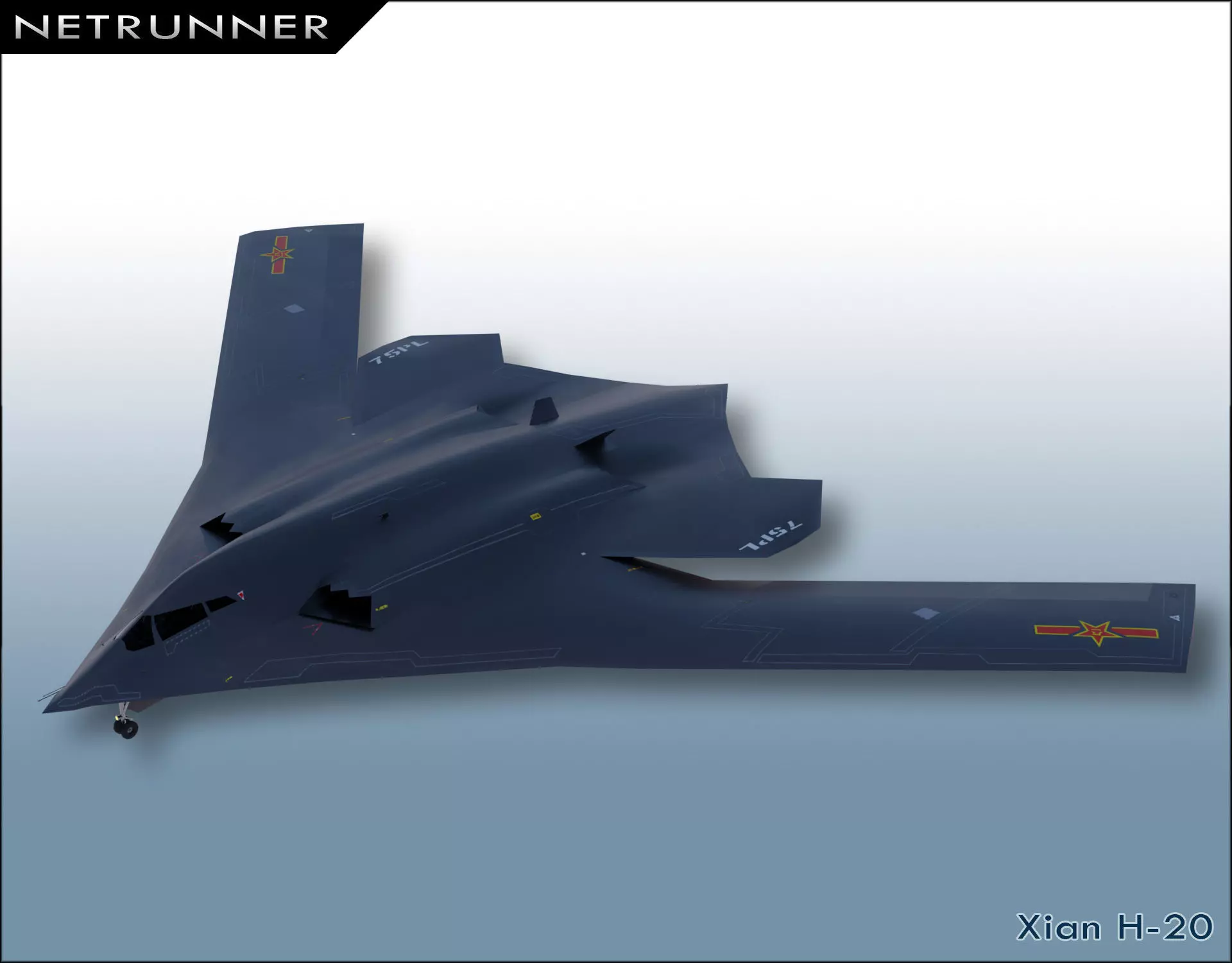 Xian H-20 stealth bomber Low-poly 3D model_0