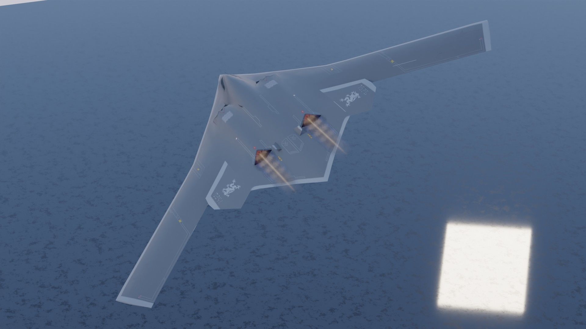 Xian H-20 stealth bomber Low-poly 3D model_16