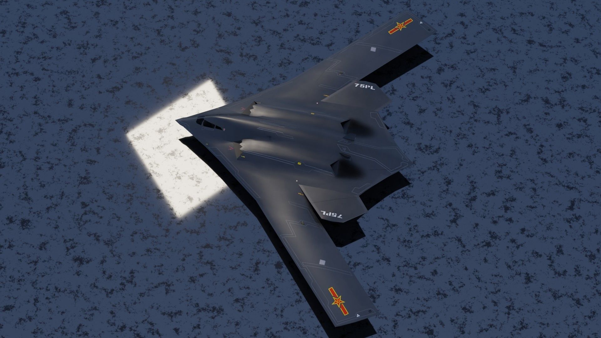 Xian H-20 stealth bomber Low-poly 3D model_10