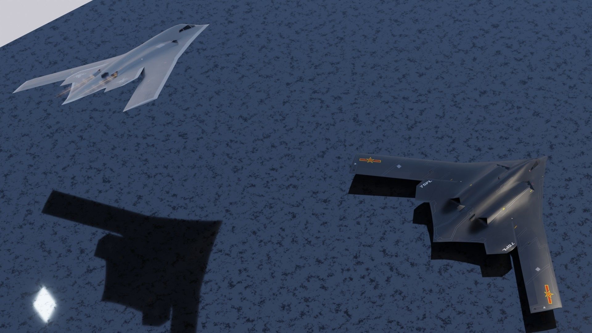 Xian H-20 stealth bomber Low-poly 3D model_20