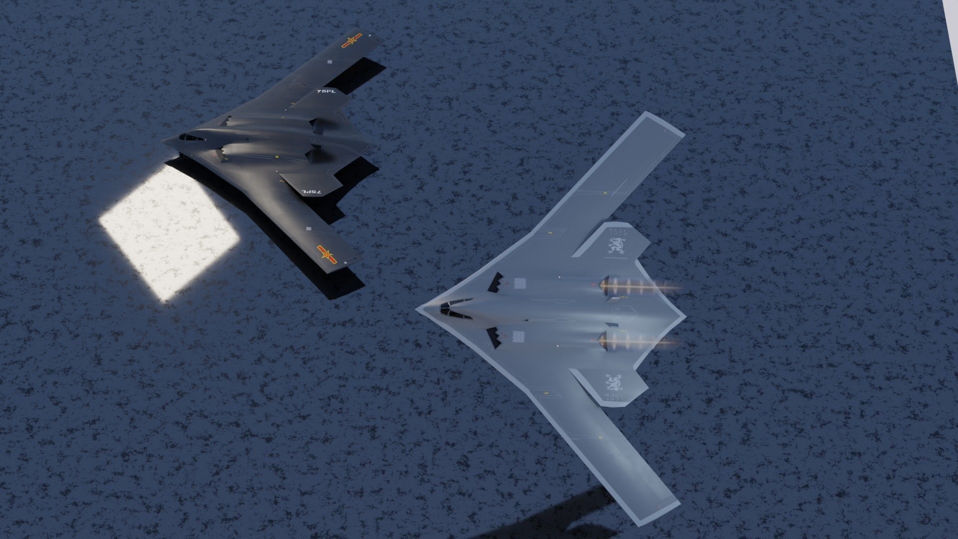 Xian H-20 stealth bomber Low-poly 3D model_21