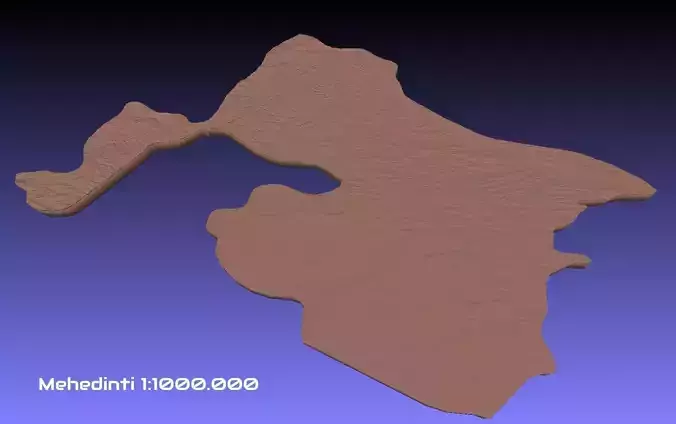 Romania 3D Map of Mehedinti County 1 to 1000000