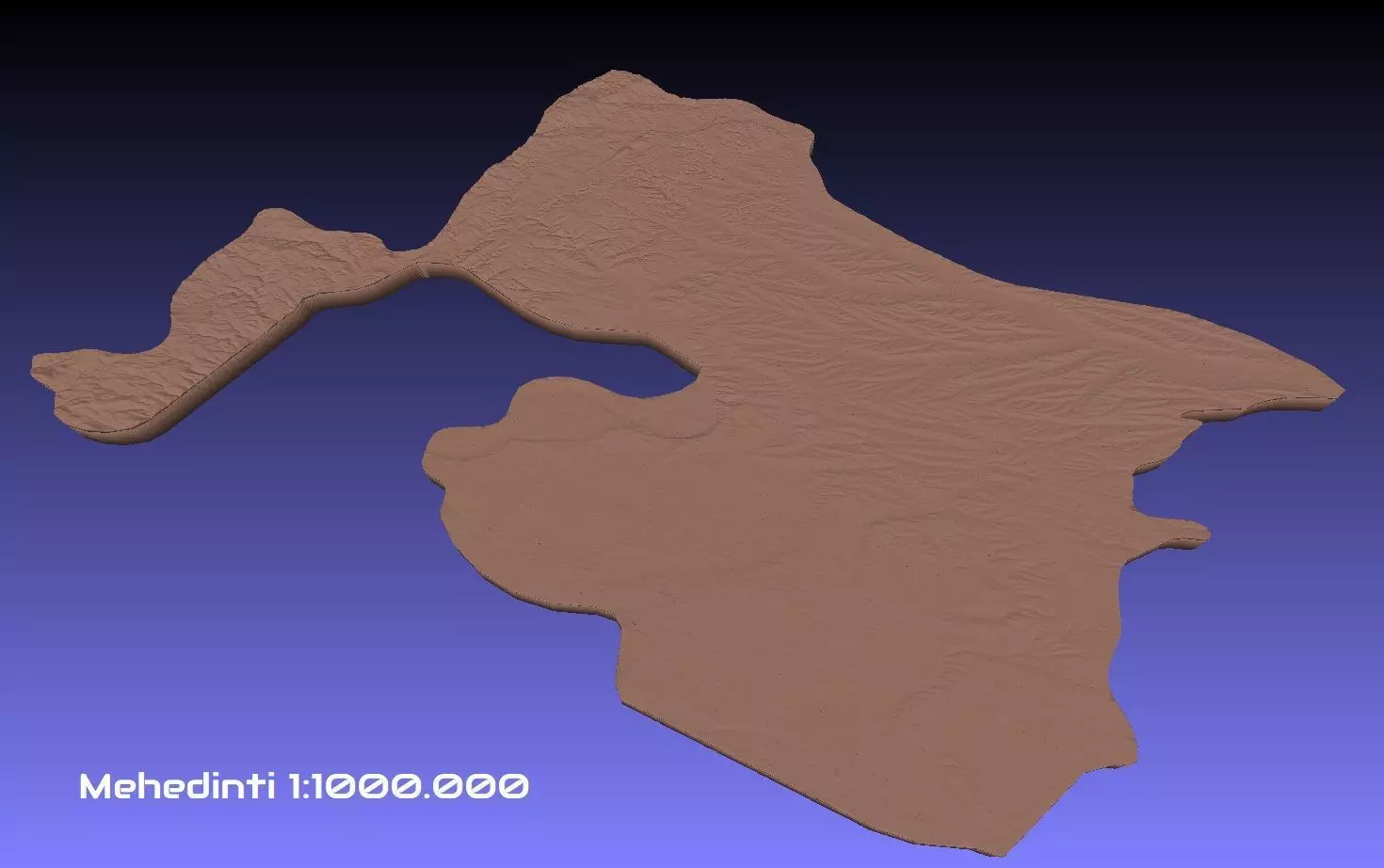 Romania 3D Map of Mehedinti County 1 to 1000000 3D print model_0