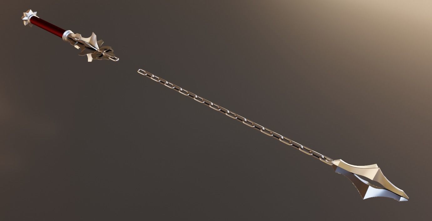 Netflix Castlevania Trevor Belmont Morning Star Whip 3D print model_1