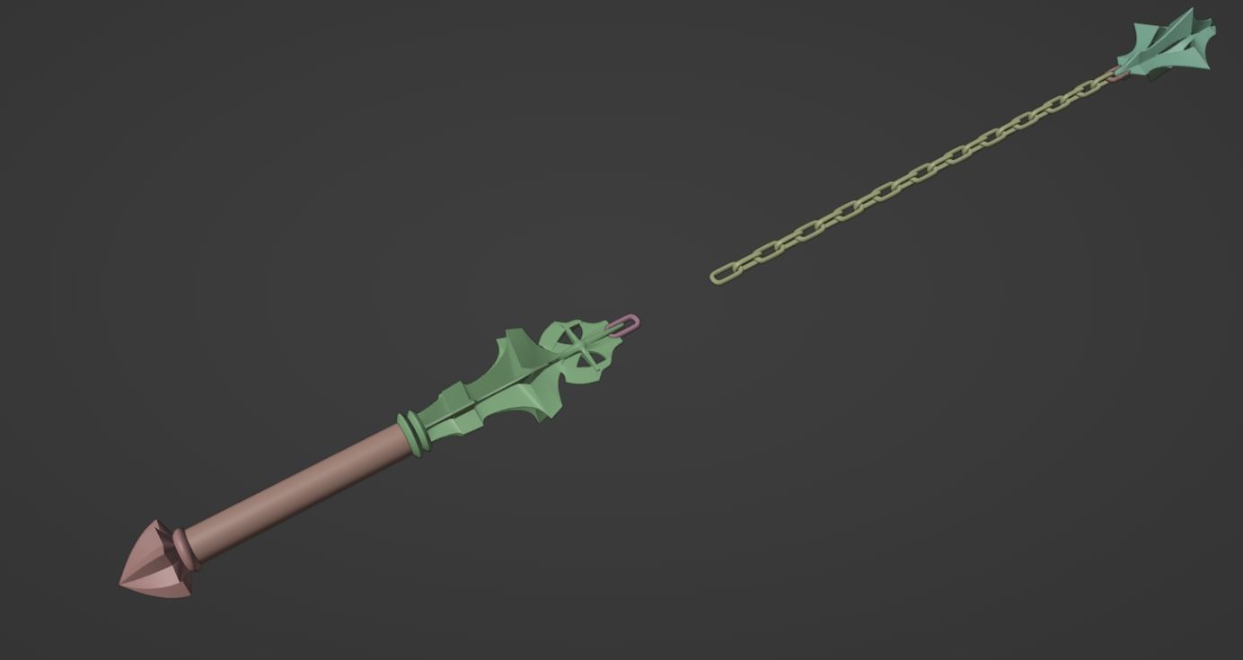 Netflix Castlevania Trevor Belmont Morning Star Whip 3D print model_10