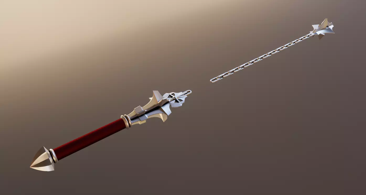 Netflix Castlevania Trevor Belmont Morning Star Whip 3D print model_0